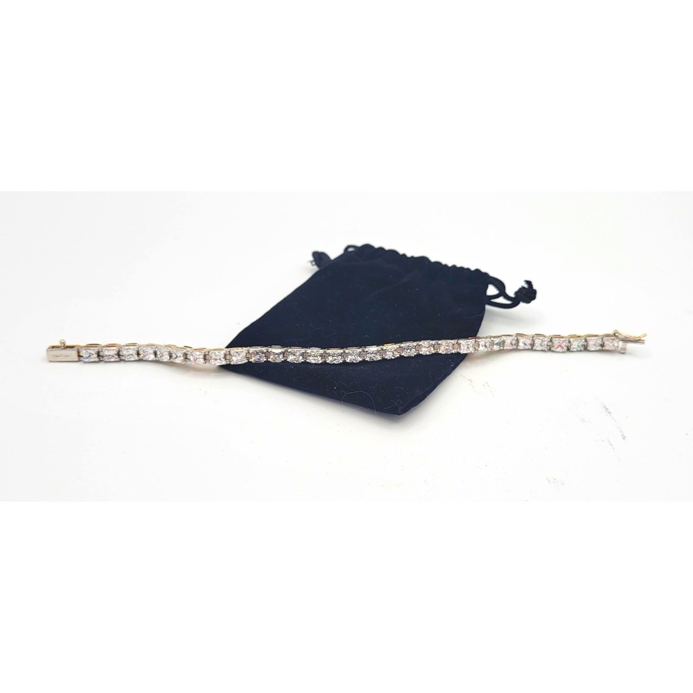 Joan Rivers Multicolor Reversible Baguette Crystal Tennis Bracelet Box Clasp Vtg